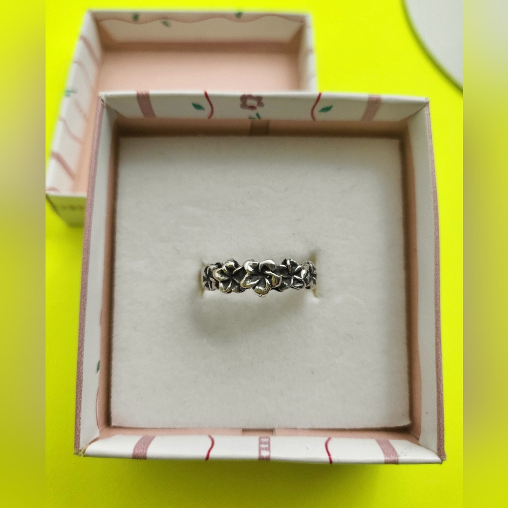 Hawaiian Plumeria .925 Sterling Silver Ring